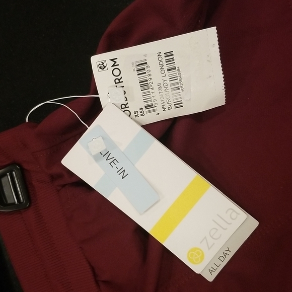 💕ZELLA💕 Live In Pocket Joggers ~ Burgundy London XS NWT - Picture 7 of 10